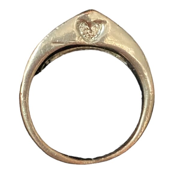 Ring Size 7 CZ Cubic Zirconia/Glass Not Sterling Silver Vintage Jewelry - Picture 5 of 10